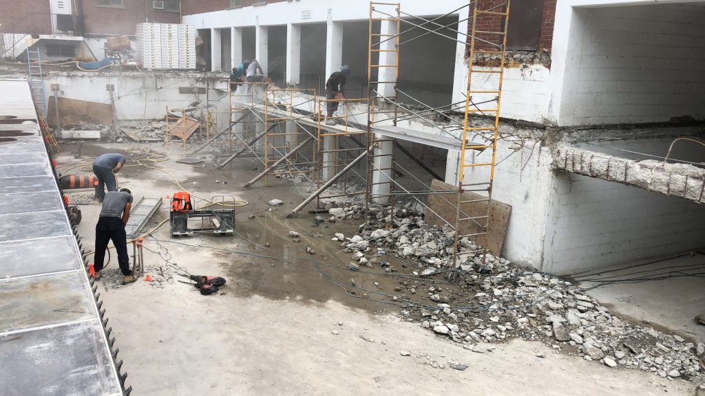detailed chipping parking deck demolition
